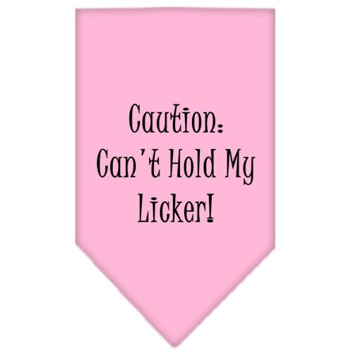 Pet and Dog Bandana Screen Printed, "Caution: Can't Hold My Licker"