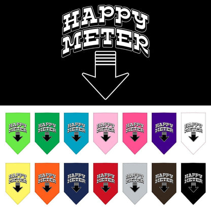 Bandana para mascotas y perros serigrafiada con la frase "Happy Meter"