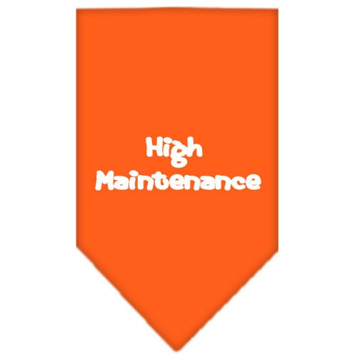 Bandana para mascotas y perros serigrafiada con la leyenda "High Maintenance"