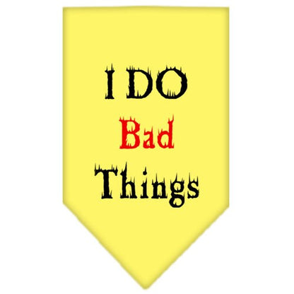 Pet and Dog Bandana Screen Printed, "I Do Bad Things"