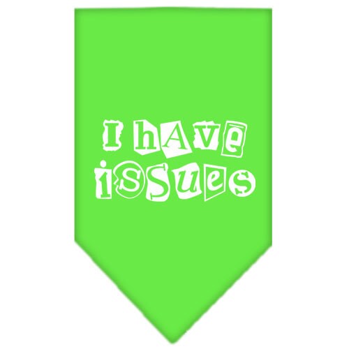 Pet and Dog Bandana Screen Printed, "I Have Issues"