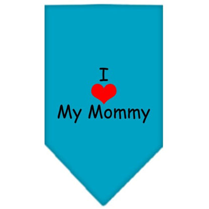 Pet and Dog Bandana Screen Printed, "I Love My Mommy"