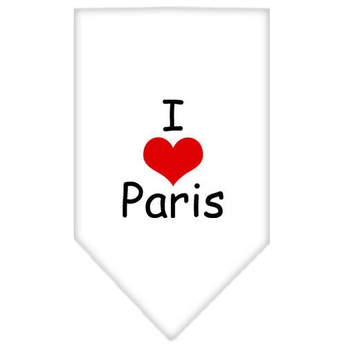 Bandana para mascotas y perros serigrafiada con la frase "I Love Paris"