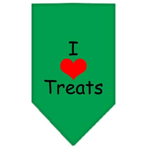 Pet and Dog Bandana Screen Printed, "I Love Treats"