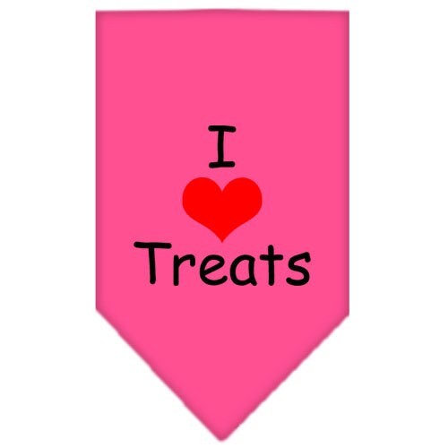 Pet and Dog Bandana Screen Printed, "I Love Treats"