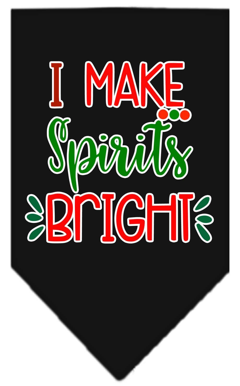 Christmas Pet and Dog Bandana Screen Printed, "I Make Spirits Bright"