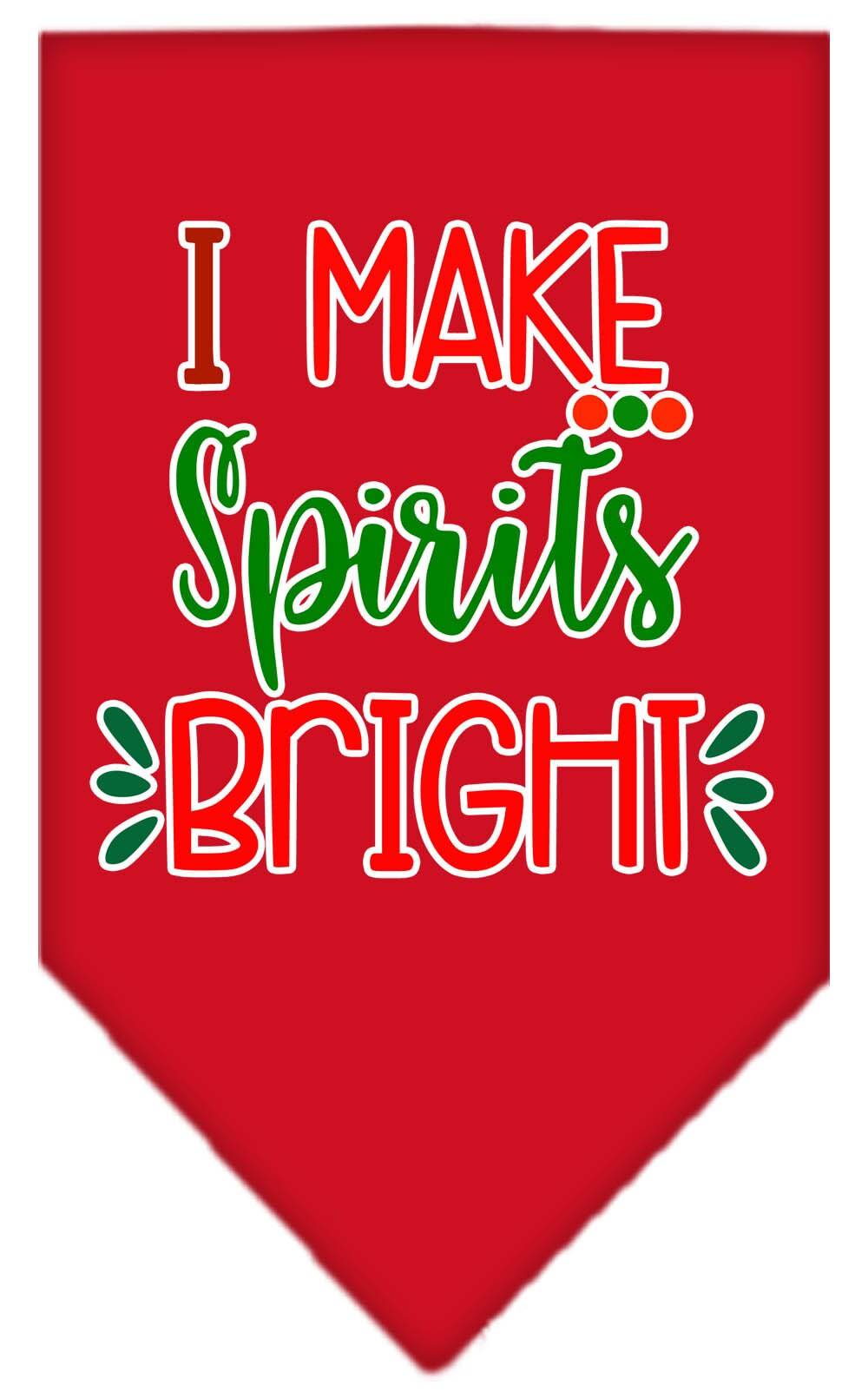 Christmas Pet and Dog Bandana Screen Printed, "I Make Spirits Bright"