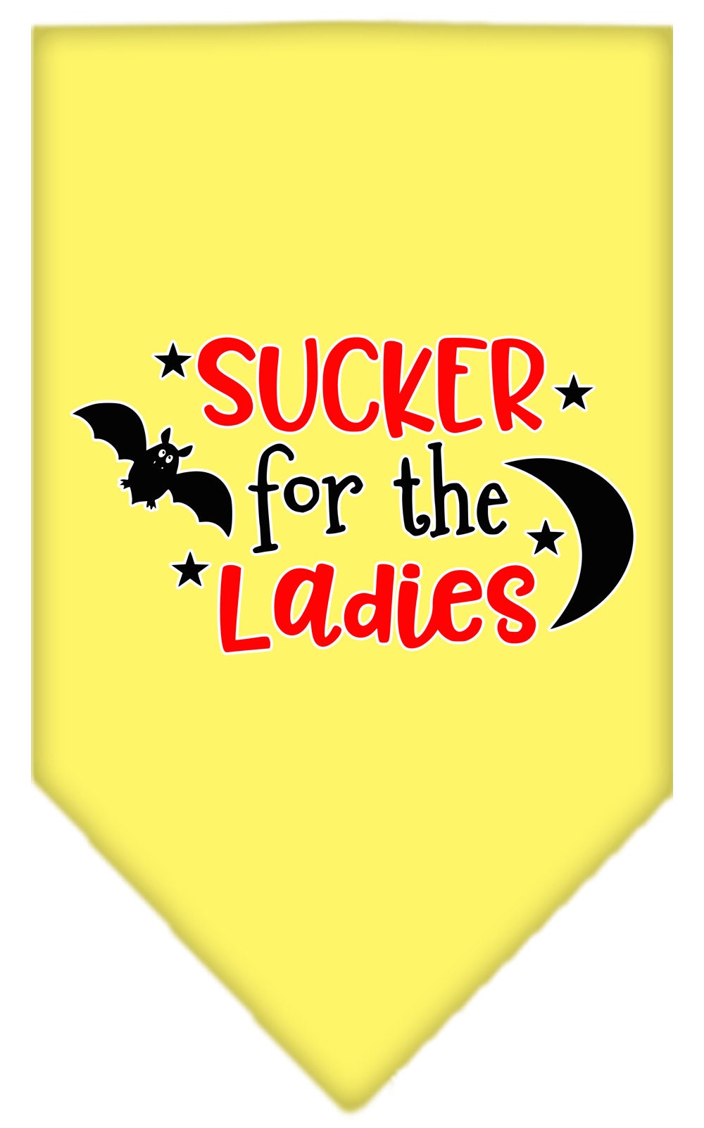 Bandana para perros y mascotas de Halloween serigrafiada con la frase "Sucker For The Ladies"