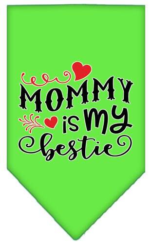 Pet and Dog Bandana Screen Printed, "Mommy Is My Bestie"