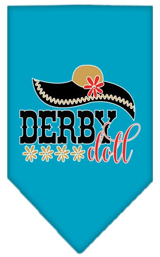 Pet and Dog Bandana Screen Printed, "Derby Doll"