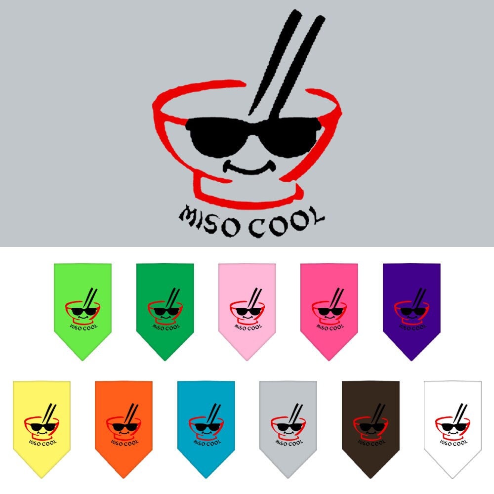 Bandana para mascotas y perros serigrafiada, "Miso Cool"