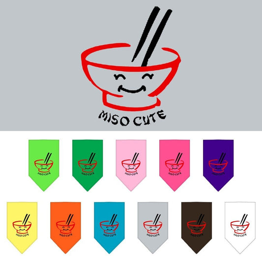 Bandana para mascotas y perros serigrafiada, "Miso Cute"