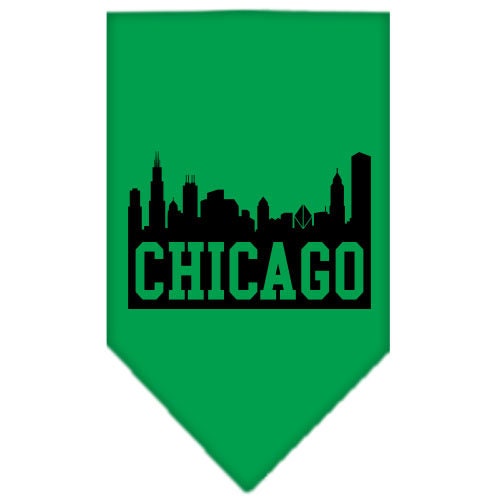 Bandana para mascotas y perros serigrafiada con el logo "Chicago Skyline"