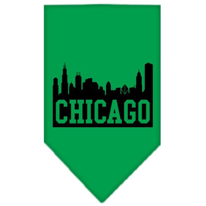 Bandana para mascotas y perros serigrafiada con el logo "Chicago Skyline"