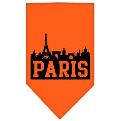 Bandana para mascotas y perros serigrafiada con el lema "Paris Skyline"