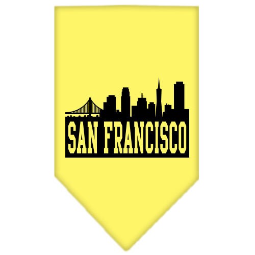 Bandana para mascotas y perros serigrafiada con el "horizonte de San Francisco"