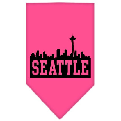 Bandana para mascotas y perros serigrafiada con el lema "Seattle Skyline"