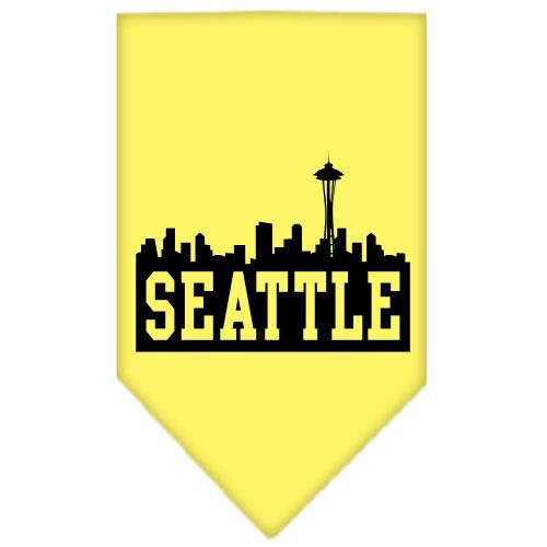 Bandana para mascotas y perros serigrafiada con el lema "Seattle Skyline"