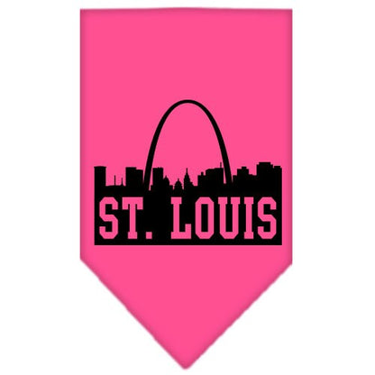 Bandana para mascotas y perros serigrafiada con el lema "St. Louis Skyline"