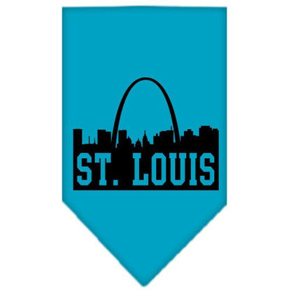 Bandana para mascotas y perros serigrafiada con el lema "St. Louis Skyline"