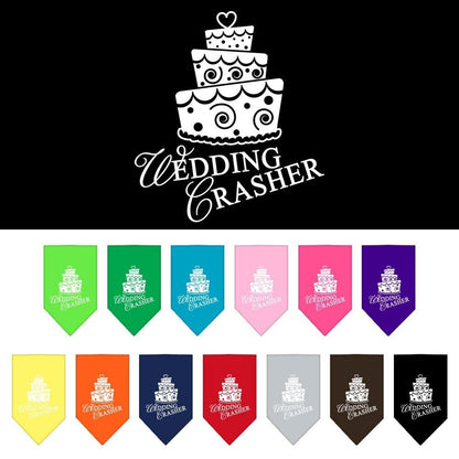 Bandana para mascotas y perros serigrafiada con la frase "Wedding Crasher"