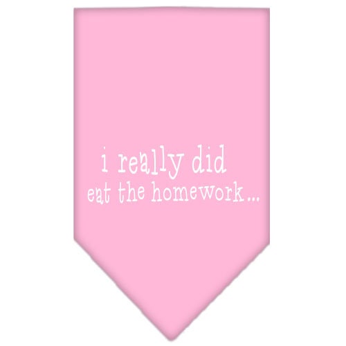 Pet and Dog Bandana Screen Printed, "I Really Did Eat The Homework"