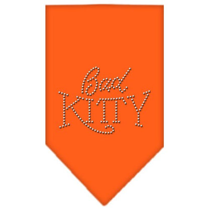 Bandana para mascotas y perros con diamantes de imitación, "Bad Kitty"