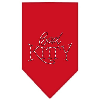 Bandana para mascotas y perros con diamantes de imitación, "Bad Kitty"