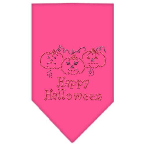 Bandana de Halloween para mascotas y perros con diamantes de imitación, "Feliz Halloween"