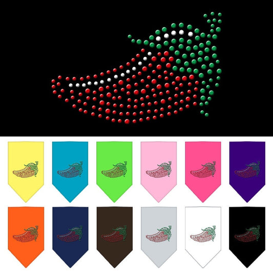 Bandana para mascotas y perros con diamantes de imitación, "Chili Pepper"