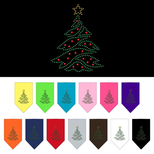 Bandana navideña para perros y mascotas con diamantes de imitación, "Árbol de Navidad"