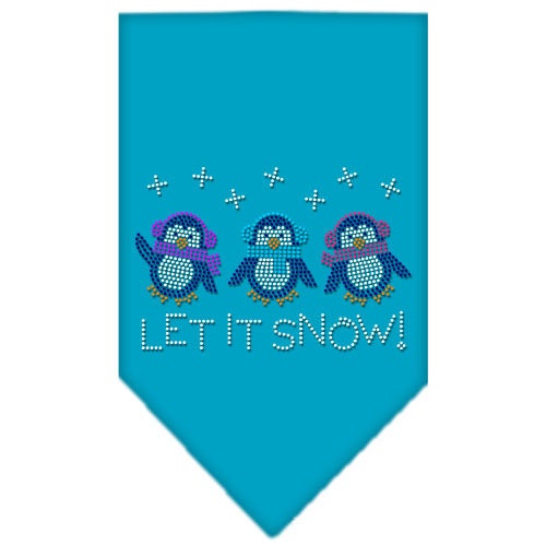 Christmas Pet and Dog Bandana Rhinestone, "Let It Snow Penguins"