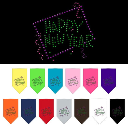 Bandana para mascotas y perros con diamantes de imitación, "Feliz año nuevo"