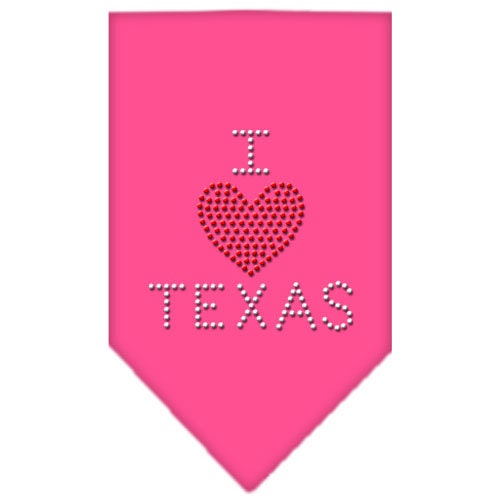 Bandana para mascotas y perros con diamantes de imitación, "I Heart Texas"