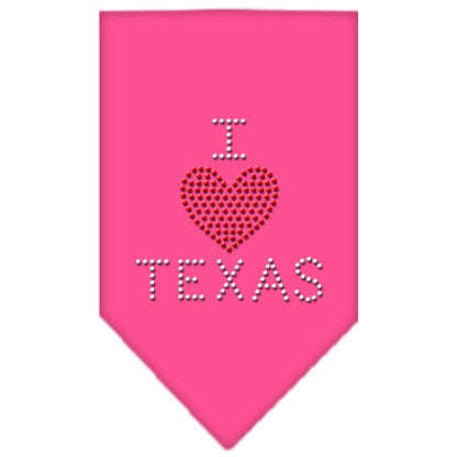 Bandana para mascotas y perros con diamantes de imitación, "I Heart Texas"