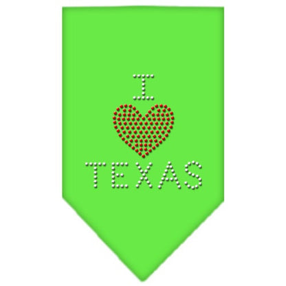 Bandana para mascotas y perros con diamantes de imitación, "I Heart Texas"