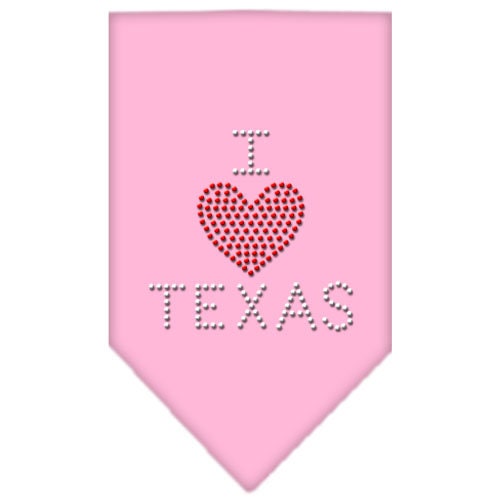 Bandana para mascotas y perros con diamantes de imitación, "I Heart Texas"