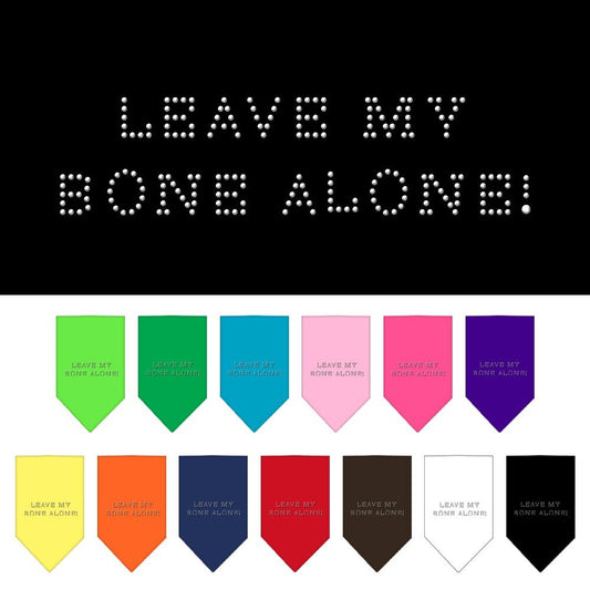 Bandana para mascotas y perros con diamantes de imitación, "Leave My Bone Alone"