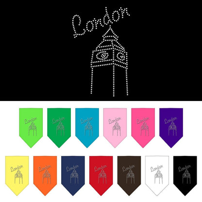 Bandana para mascotas y perros con diamantes de imitación, "Londres"