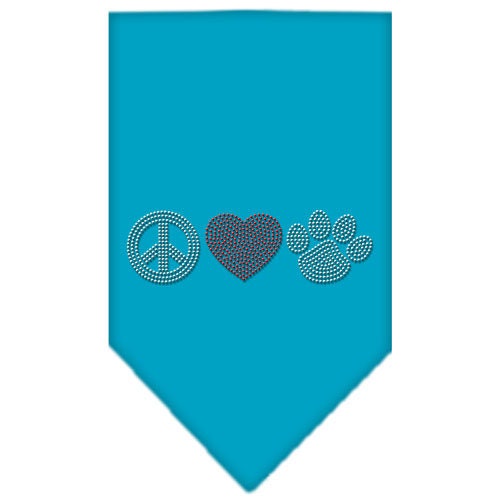 Bandana para mascotas y perros con diamantes de imitación, "Peace Love Paw"