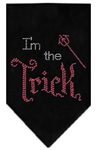 Halloween Pet and Dog Bandana Rhinestone, "I'm The Trick"