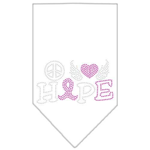 Bandana para mascotas y perros con diamantes de imitación, "Paz, amor, esperanza, cáncer de mama"