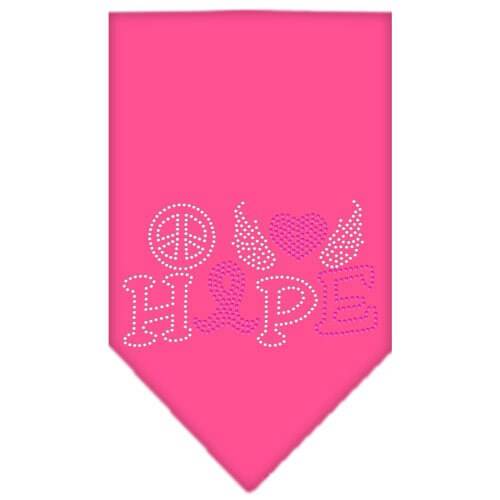 Bandana para mascotas y perros con diamantes de imitación, "Paz, amor, esperanza, cáncer de mama"