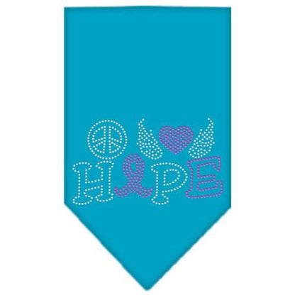 Bandana para mascotas y perros con diamantes de imitación, "Paz, amor, esperanza, cáncer de mama"