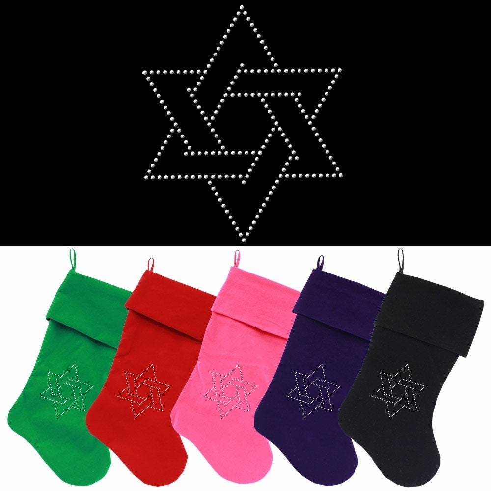 Medias de Hanukkah con diamantes de imitación, "Estrella de David"