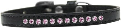 Collar de moda para perros, cachorros y mascotas, con bordes de cristal rosa claro