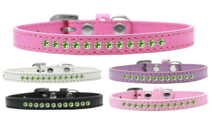 Collar de moda para perros, cachorros y mascotas, con bordes de cristal verde lima