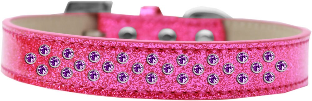 Collar con forma de helado para perros, cachorros y mascotas, con bordes de cristal morado y chispas