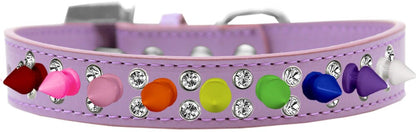 Pet and Dog Spike Collar, "Double Crystal & Rainbow Spikes"