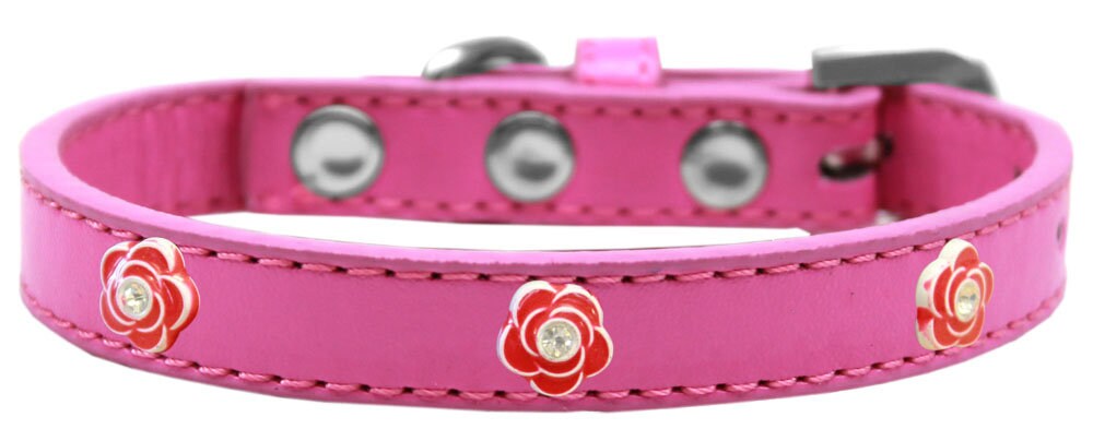 Collar de moda para perros, cachorros y mascotas, "Rosas rojas"